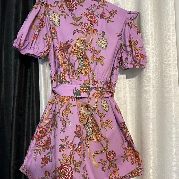 FARM Rio Purple Ruffled Wrap Jumpsuit - Picture 8 of 12